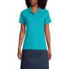 Lands’ End School Uniform Women’s Short Sleeve Feminine Fit Interlock Polo Shirt(Teal Breeze)
