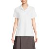 Lands’ End School Uniform Women’s Short Sleeve Feminine Fit Interlock Polo Shirt(White)
