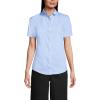Lands’ End School Uniform Women’s Short Sleeve Peter Pan Collar Broadcloth Shirt(Light Sea Blue)