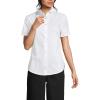 Lands’ End School Uniform Women’s Short Sleeve Peter Pan Collar Broadcloth Shirt(White)