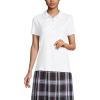 Lands’ End School Uniform Women’s Short Sleeve Peter Pan Collar Polo Shirt(White)