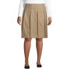 Lands’ End School Uniform Women’s Solid Box Pleat Skirt Top of Knee(Khaki)