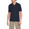Lands’ End School Uniform Young Men’s Short Sleeve Mesh Polo Shirt(Classic Navy)
