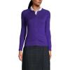 Lands’ End School Uniform Young Women’s Cotton Modal Cardigan Sweater(Deep Purple)