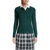Lands’ End School Uniform Young Women’s Cotton Modal Cardigan Sweater(Evergreen)