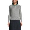 Lands’ End School Uniform Young Women’s Cotton Modal Cardigan Sweater(Pewter Heather)