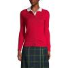 Lands’ End School Uniform Young Women’s Cotton Modal Cardigan Sweater(Red)