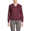 Lands’ End School Uniform Young Women’s Cotton Modal V-Neck Sweater(Burgundy)