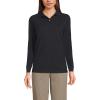 Lands’ End School Uniform Young Women’s Long Sleeve Mesh Polo Shirt(Black)