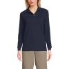 Lands’ End School Uniform Young Women’s Long Sleeve Mesh Polo Shirt(Classic Navy)