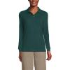 Lands’ End School Uniform Young Women’s Long Sleeve Mesh Polo Shirt(Evergreen)