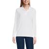 Lands’ End School Uniform Young Women’s Long Sleeve Mesh Polo Shirt(White)