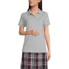Lands’ End School Uniform Young Women’s Short Sleeve Mesh Polo Shirt(Gray Heather)