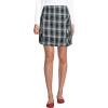 Lands’ End School Uniform Young Women’s Side Pleat Plaid Skort Above The Knee(White/Evergreen Plaid)