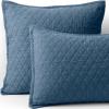 Lands’ End Solid Diamond Double Voile Sham White Standard(Bering Sea Blue)