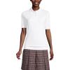 Lands’ End Women’s Short Sleeve Banded Bottom Polo Shirt(White)
