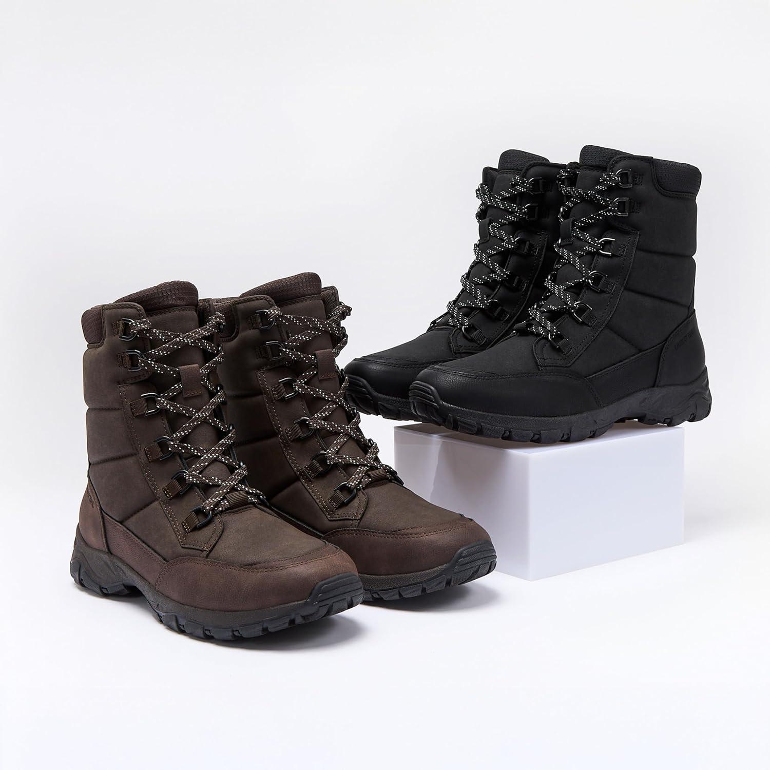 imageLands End Expedition Max Insulated Winter Boots for Men Waterproof Mens Snow Boots Medium or Wide Width Mens Shoes Size 8 to 13 Black or BrownBlack