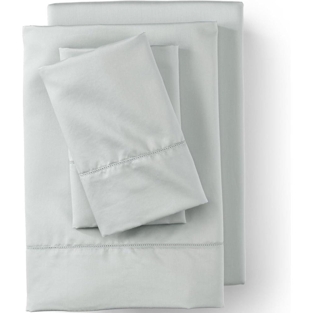 imageLands End 700 Solid Sheet Set Ivory TwinLight Fog