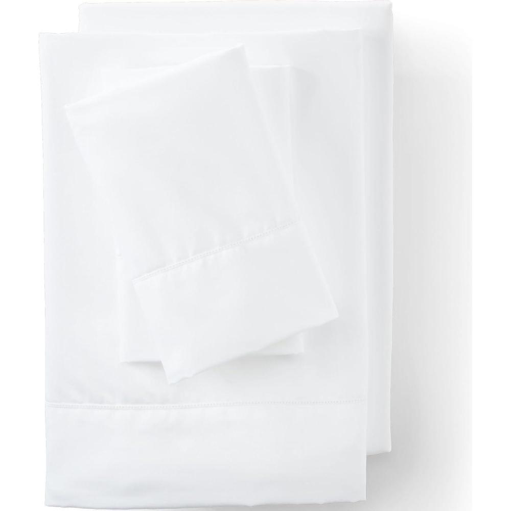 imageLands End 700 Solid Sheet Set Ivory TwinWhite