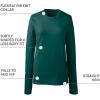 Lands’ End Essentials Women’s Long-Sleeve Soft Cotton T-Shirt – Tailored Feminine Fit(Evergreen)