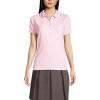 Lands’ End School Uniform Women’s Short Sleeve Peter Pan Collar Polo Shirt(Ice Pink)