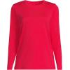 Lands’ End Women’s Relaxed American-Grown Supima Cotton Long Sleeve Crew Neck T-Shirt(Heritage Red)
