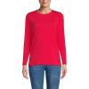 Lands’ End Women’s Relaxed American-Grown Supima Cotton Long Sleeve Crew Neck T-Shirt(Heritage Red)