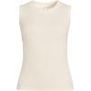 Lands’ End Women’s Fine Gauge Baby Cable Crew Neck Sleeveless Sweater(Fresh Ivory)
