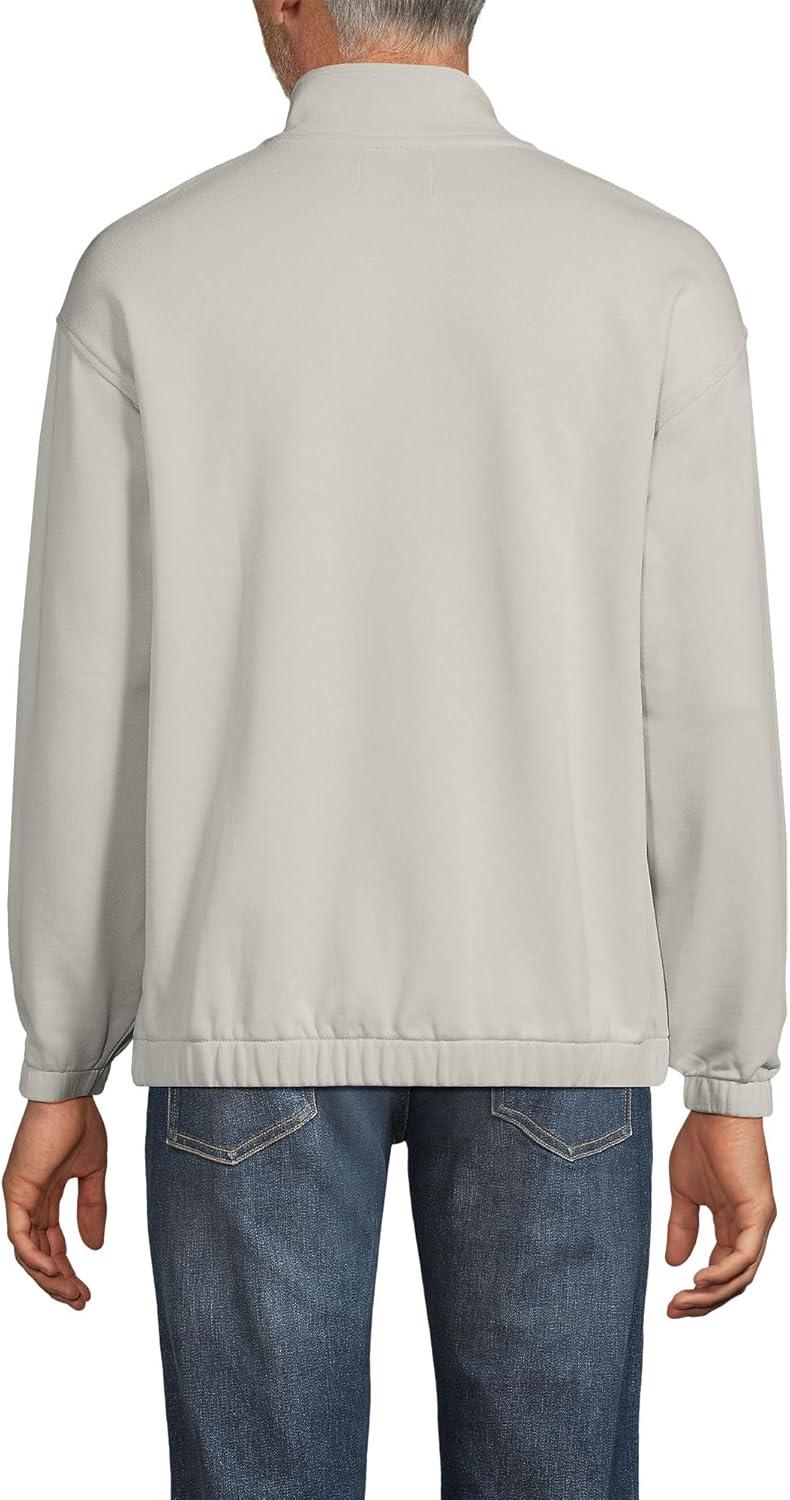 imageLands End Mens Long Sleeve French Terry Vintage Wash Quarter ZipLight Stone