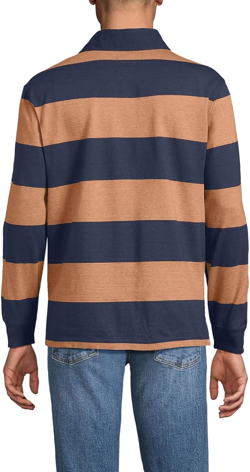 imageLands End Mens Long Sleeve RugbyFrench Navy Stripe