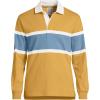 Lands’ End Men’s Long Sleeve Rugby(Dijon Gold/Blue Stripe)