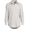 Lands’ End Men’s Solid No Iron American-Grown Supima Pinpoint Straight Collar Dress Shirt(Khaki Narrow Stripes)
