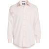 Lands’ End Men’s Solid No Iron American-Grown Supima Pinpoint Straight Collar Dress Shirt(Tinted Peach Windowpanes)