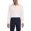Lands’ End Men’s Solid No Iron American-Grown Supima Pinpoint Straight Collar Dress Shirt(Tinted Peach Windowpanes)