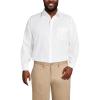 Lands’ End Men’s Solid No Iron American-Grown Supima Pinpoint Straight Collar Dress Shirt(White)