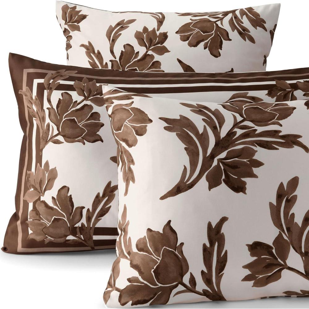 imageLands End 700 Sateen Printed Sham Dark Walnut Elegant Floral EuroDark Walnut Elegant Floral