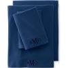 Lands’ End 5oz Flannel Solid Pillowcase Set Deep Sea Navy King(Deep Sea Navy)