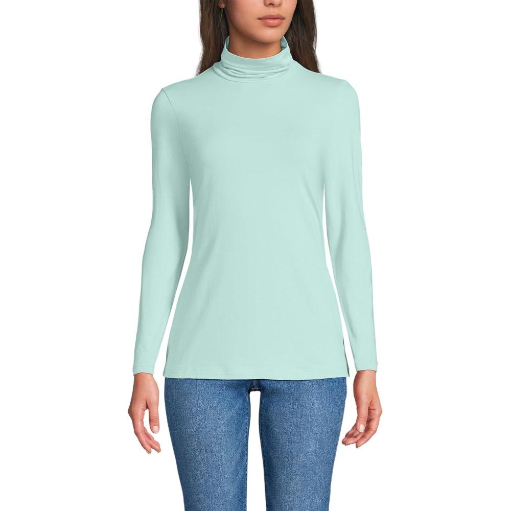 imageLands End Lightweight Jersey Long Sleeve TurtleneckPale Sky