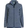 Lands’ End Anyweather Fleece Full Zip Jacket(Deep Sea Navy/Ivory Stripe)