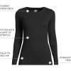 Lands’ End Women’s Cotton Rib Knit T-Shirt(Black)