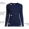 Lands’ End Women’s Cotton Rib Knit T-Shirt(Deep Sea Navy)