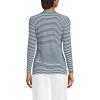 Lands’ End Women’s Cotton Rib Knit T-Shirt(Deep Sea Navy Tiny Stripe)