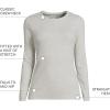Lands’ End Women’s Cotton Rib Knit T-Shirt(Gray Heather)
