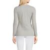 Lands’ End Women’s Cotton Rib Knit T-Shirt(Gray Heather)