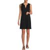 Lands’ End Women’s Cotton Jersey Notch Neck Dress with Soutache(Black)