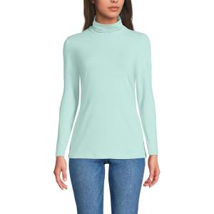 Lands’ End Lightweight Jersey Long Sleeve Turtleneck(Pale Sky)