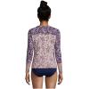 Lands’ End Women’s Sunshade UPF 50 Long Sleeve Relaxed Rash Guard(Deep Sea Navy Paisley Mix)