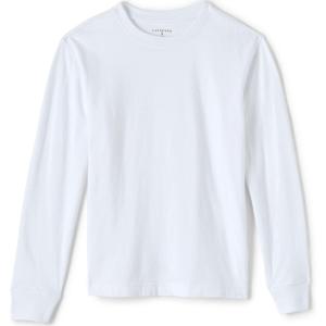 Lands’ End School Uniform Boys Long Sleeve Essential T-Shirt(White)