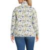 Lands’ End Anyweather Fleece Quarter Zip Pullover(Blue Allover Floral)