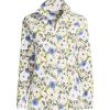 Lands’ End Anyweather Fleece Quarter Zip Pullover(Blue Allover Floral)